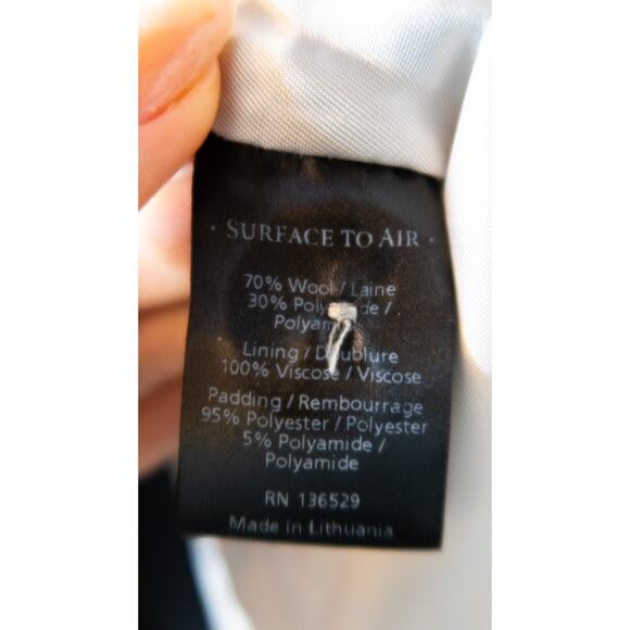 SURFACE TO AIR "Maple" Wool Grey Cocoon Oversized Pea Coat EU 36 - Picture 11 of 12